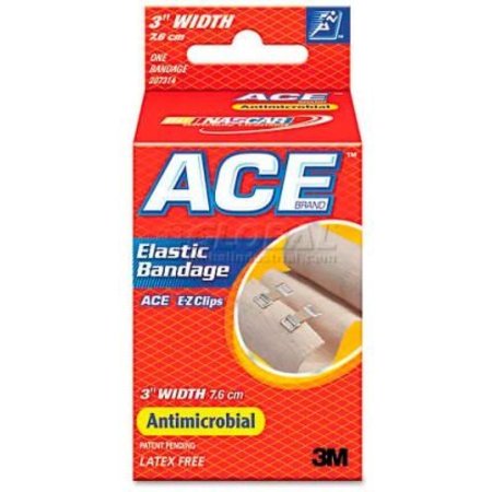 3M ACE 207314 Elastic Bandage with E-Z Clips, 3" 207314